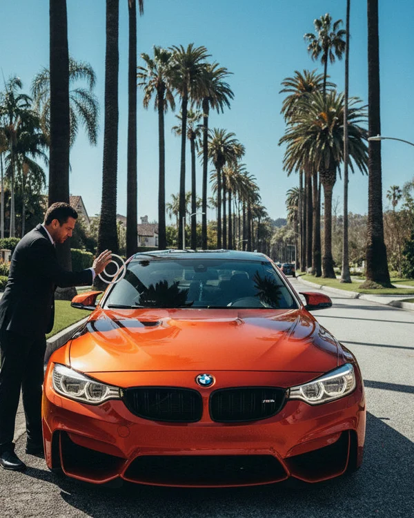 Inspector sitting in driver seat scrolling through ADAS menu on touchscreen, lane assist and collision warning icons visible, bright Dubai morning light through windshield