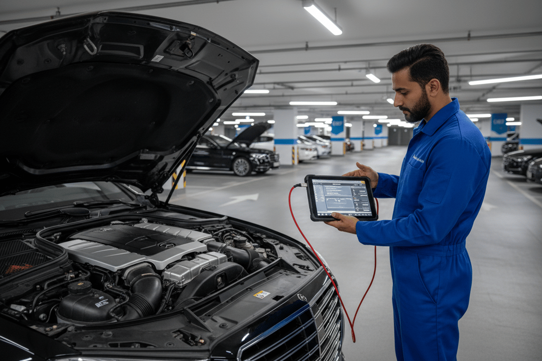 Sedan Inspection: Engine, Battery & Belts in UAE