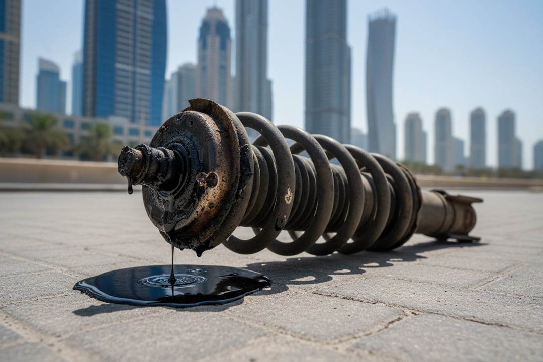 Shock Absorber Inspection Guide UAE: Oil Leaks, Wear & Damage